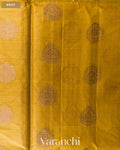 Olive Yellow Pure Tussar Silk Saree — Body