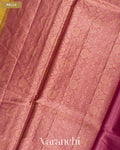 Olive Yellow Pure Tussar Silk Saree — Pallu