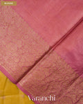 Olive Yellow Pure Tussar Silk Saree — Blouse