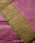 Onion Pink Jaal Pure Tussar Silk Saree — Border