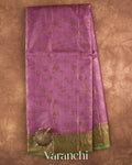 Onion Pink Jaal Pure Tussar Silk Saree — Full Saree