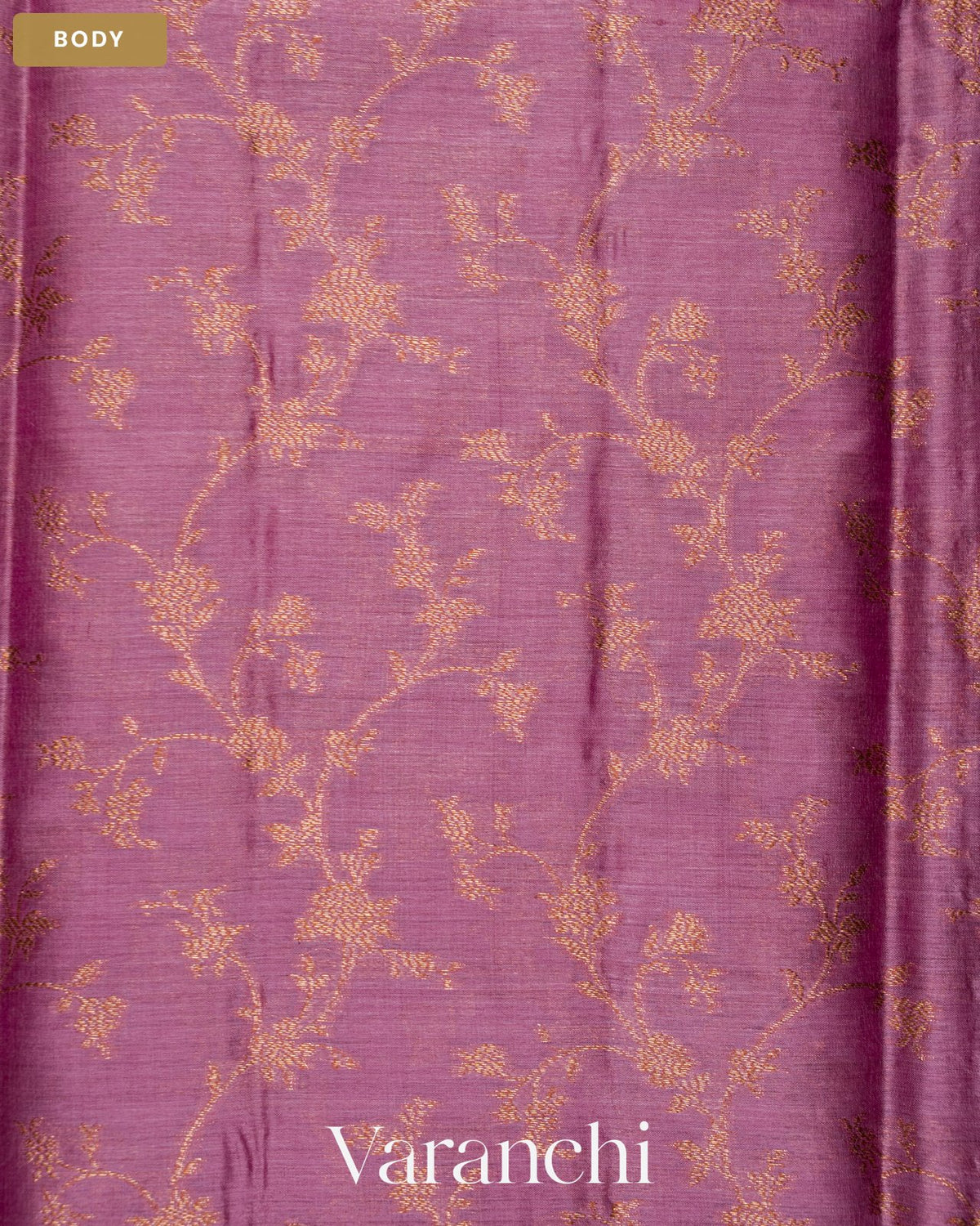 Onion Pink Jaal Pure Tussar Silk Saree — Body