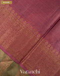 Earthy Grey Lehariya Pure Tussar Silk Saree — Blouse