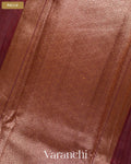 Dark Maroon Pure Chanderi Silk Cotton Handloom Saree — Pallu