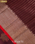 Dark Maroon Pure Chanderi Silk Cotton Handloom Saree — Blouse