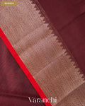 Dark Maroon Pure Chanderi Silk Cotton Handloom Saree — Border
