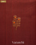 Dark Maroon Pure Chanderi Silk Cotton Handloom Saree — Body