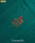 Teal Blue Pure Chanderi Silk Cotton Handloom Saree — Body