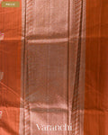 Rust Orange Pure Chanderi Silk Cotton Handloom Saree — Pallu