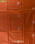 Rust Orange Pure Chanderi Silk Cotton Handloom Saree — Body