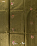 Sage Green Pure Chanderi Silk Cotton Handloom Saree — Body