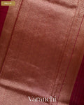 Deep Red Pure Chanderi Silk Cotton Handloom Saree — Pallu