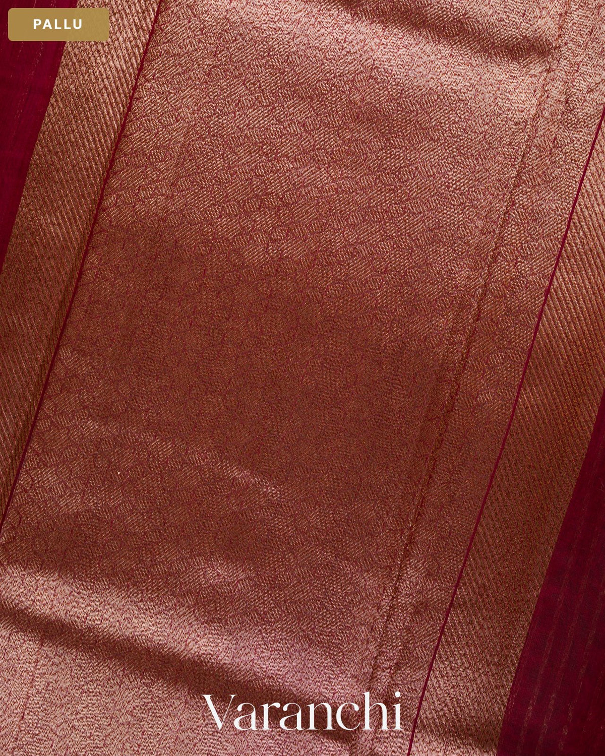 Deep Red Pure Chanderi Silk Cotton Handloom Saree — Pallu