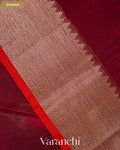 Deep Red Pure Chanderi Silk Cotton Handloom Saree — Border