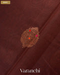 Rust Maroon Pure Chanderi Silk Cotton Handloom Saree — Body