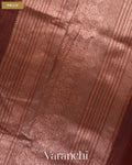 Rust Maroon Pure Chanderi Silk Cotton Handloom Saree — Pallu