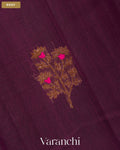 Wine Purple Pure Chanderi Silk Cotton Handloom Saree — Body