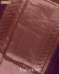 Wine Purple Pure Chanderi Silk Cotton Handloom Saree — Pallu