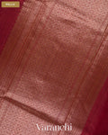 Maroon Pure Chanderi Silk Cotton Handloom Saree — Pallu