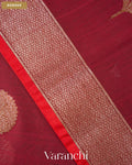 Maroon Pure Chanderi Silk Cotton Handloom Saree — Border