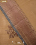 Pale Yellow Pure Chanderi Silk Cotton Handloom Saree — Border