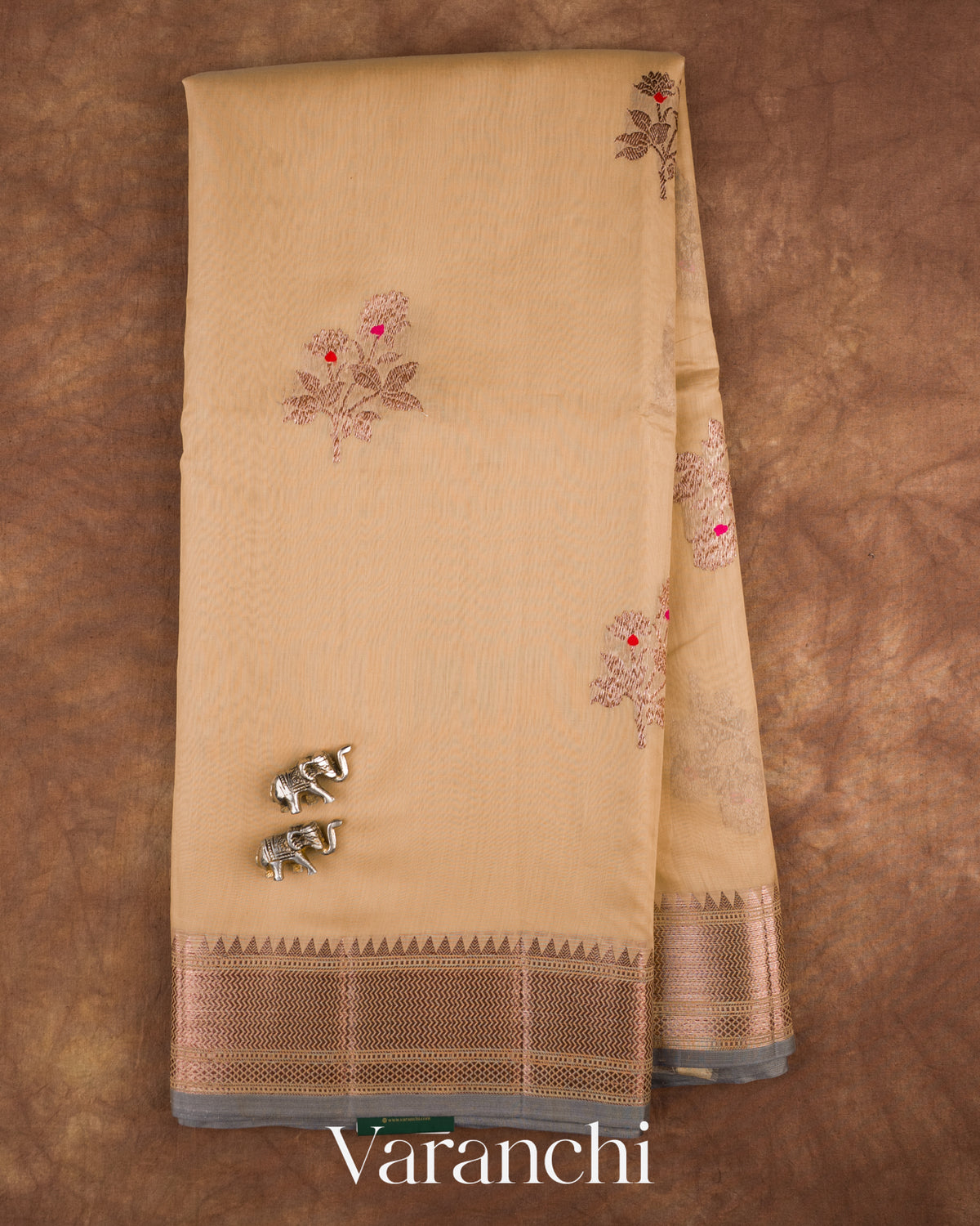 Pale Yellow Pure Chanderi Silk Cotton Handloom Saree — Full Saree