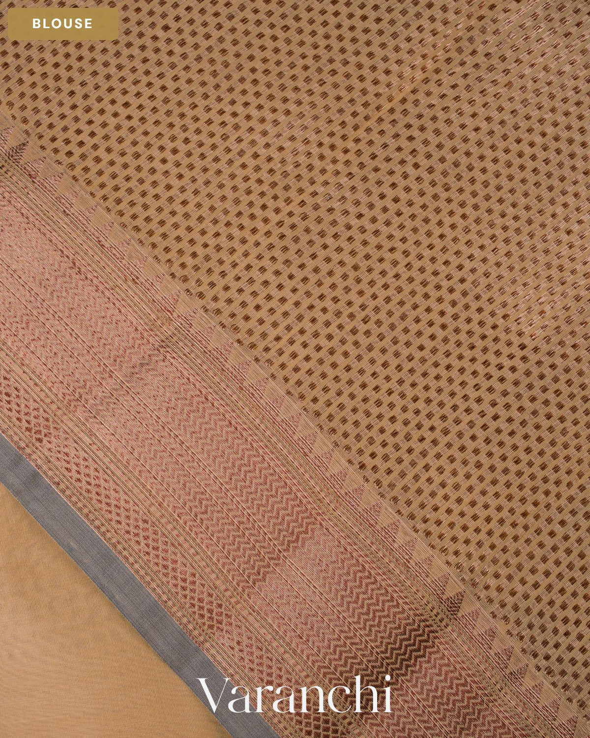 Pale Yellow Pure Chanderi Silk Cotton Handloom Saree — Blouse