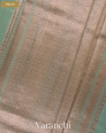 Sage Green Pure Chanderi Silk Cotton Handloom Saree — Pallu