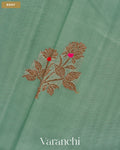 Sage Green Pure Chanderi Silk Cotton Handloom Saree — Body