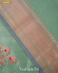 Sage Green Pure Chanderi Silk Cotton Handloom Saree — Border