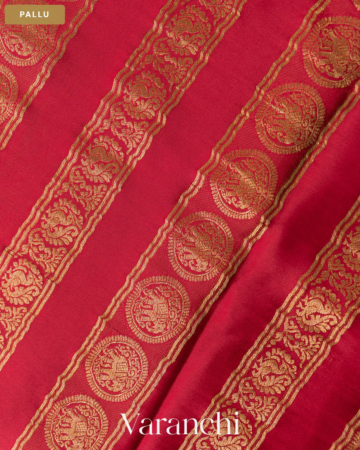 Bottle Green Pure Mysore Crepe Silk Saree — Pallu