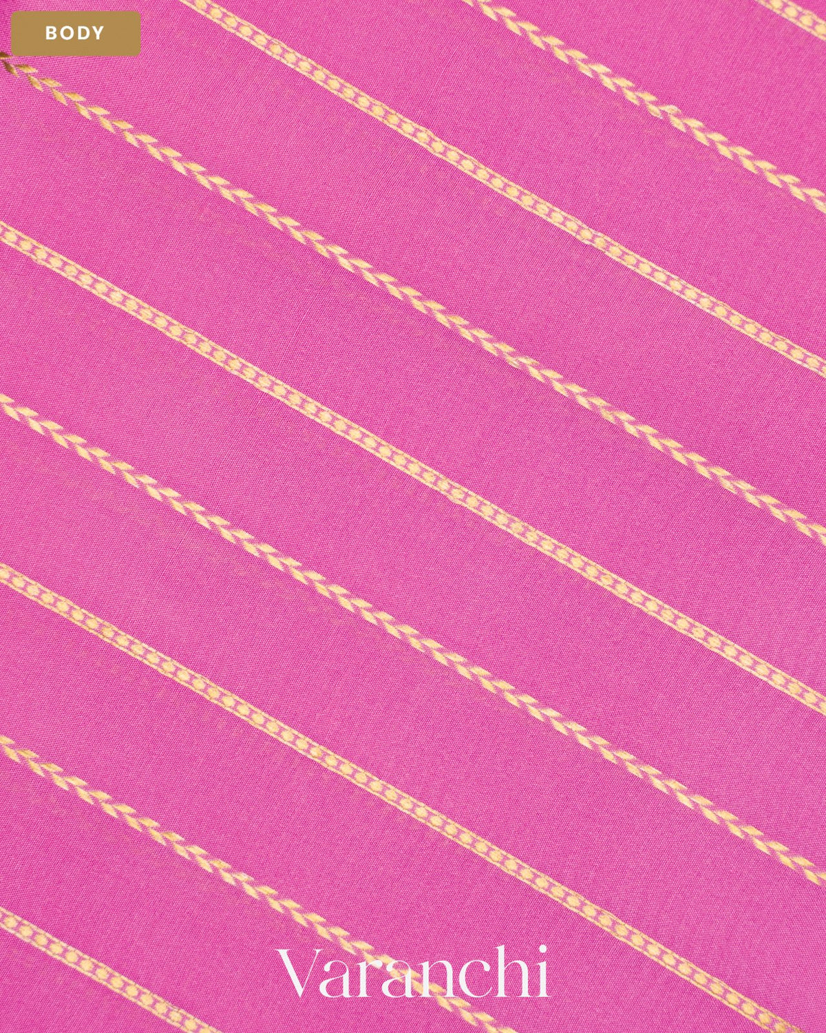 Rose Pink Striped Pure Mysore Crepe Silk Saree — Body