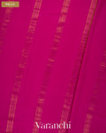Muted Beige Striped Pure Mysore Crepe Silk Saree — Pallu