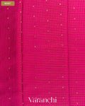 Deep Magenta Checkered Pure Mysore Crepe Silk Saree — Body