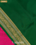 Deep Magenta Checkered Pure Mysore Crepe Silk Saree — Blouse