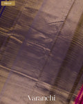 Rani Pink Striped Pure Mysore Crepe Silk Saree — Pallu