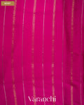 Rani Pink Striped Pure Mysore Crepe Silk Saree — Body