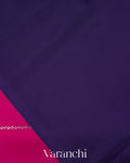 Rani Pink Striped Pure Mysore Crepe Silk Saree- Blouse