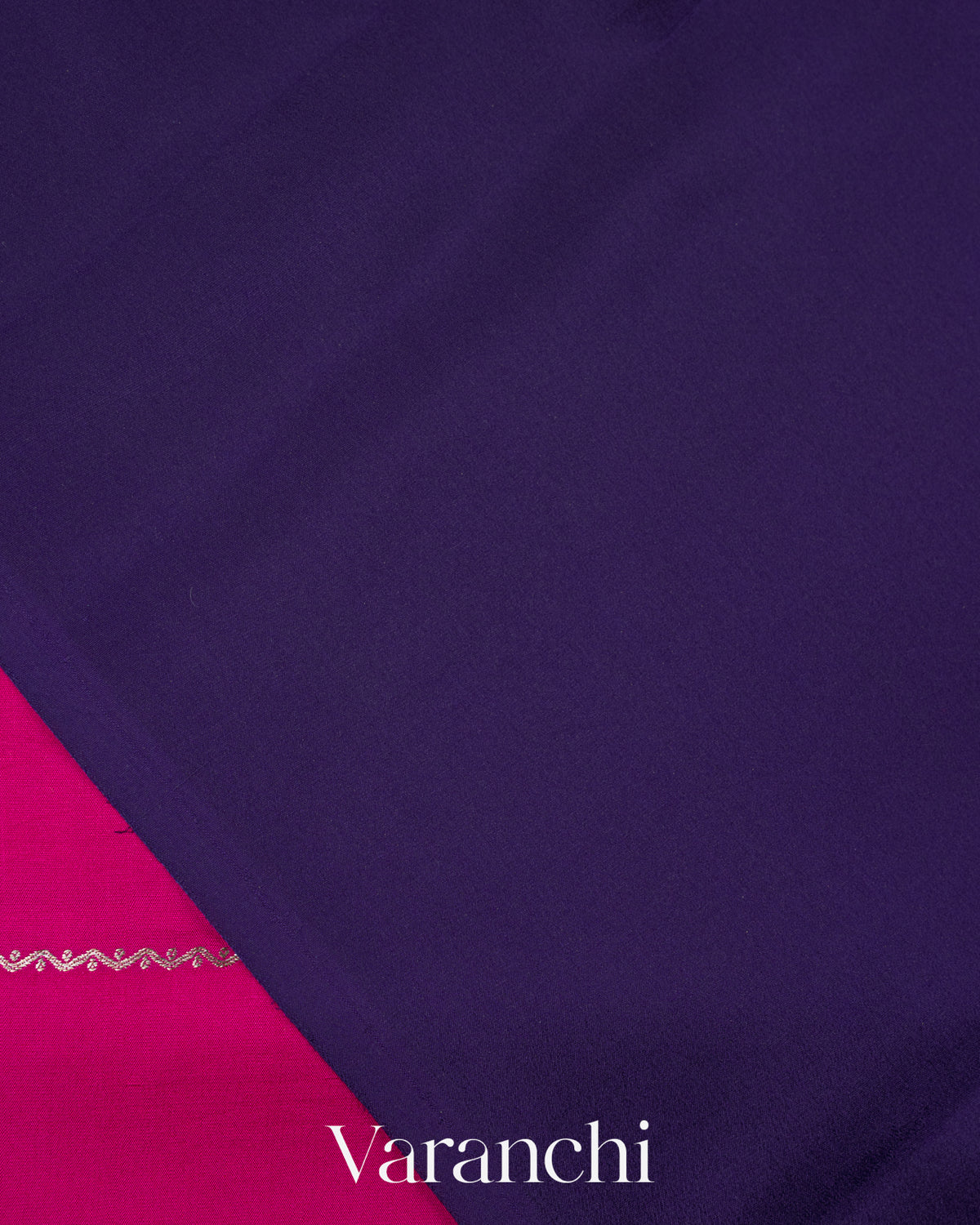 Rani Pink Striped Pure Mysore Crepe Silk Saree- Blouse