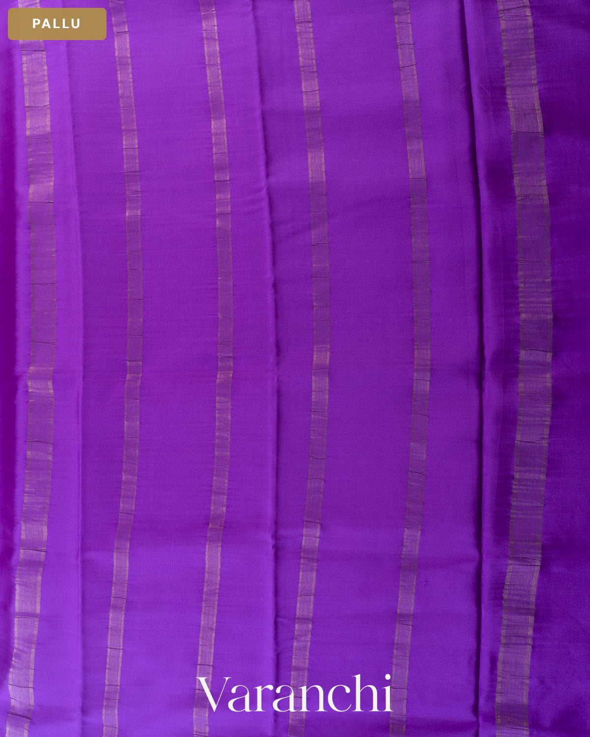 Violet Purple Pure Mysore Crepe Silk Saree — Pallu