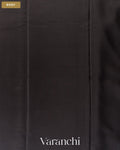 Jet Black Pure Mysore Crepe Silk Saree — Body