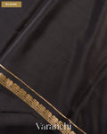 Jet Black Pure Mysore Crepe Silk Saree — Blouse