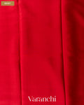 Crimson Red Pure Mysore Crepe Silk Saree — Body