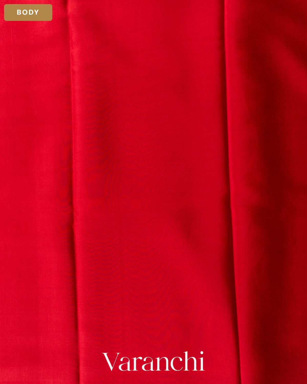 Crimson Red Pure Mysore Crepe Silk Saree — Body