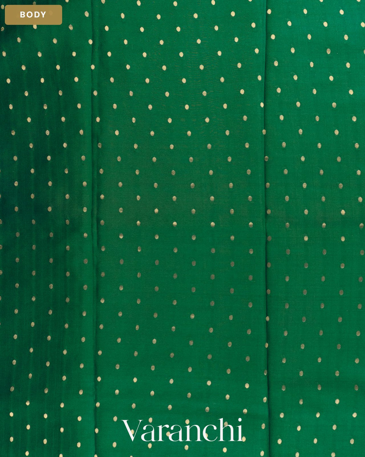 Bottle Green Pure Mysore Crepe Silk Saree — Body