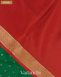 Bottle Green Pure Mysore Crepe Silk Saree — Blouse