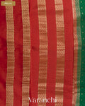 Bottle Green Pure Mysore Crepe Silk Saree — Pallu