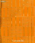 Deep Mustard Yellow Checkered Pure Mysore Crepe Silk Saree — Body