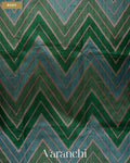Green Tricolour Rangkaat Pure Raw Silk Handloom Saree — Body
