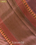 Peach Tricolour Rangkaat Pure Raw Silk Handloom Saree — Pallu